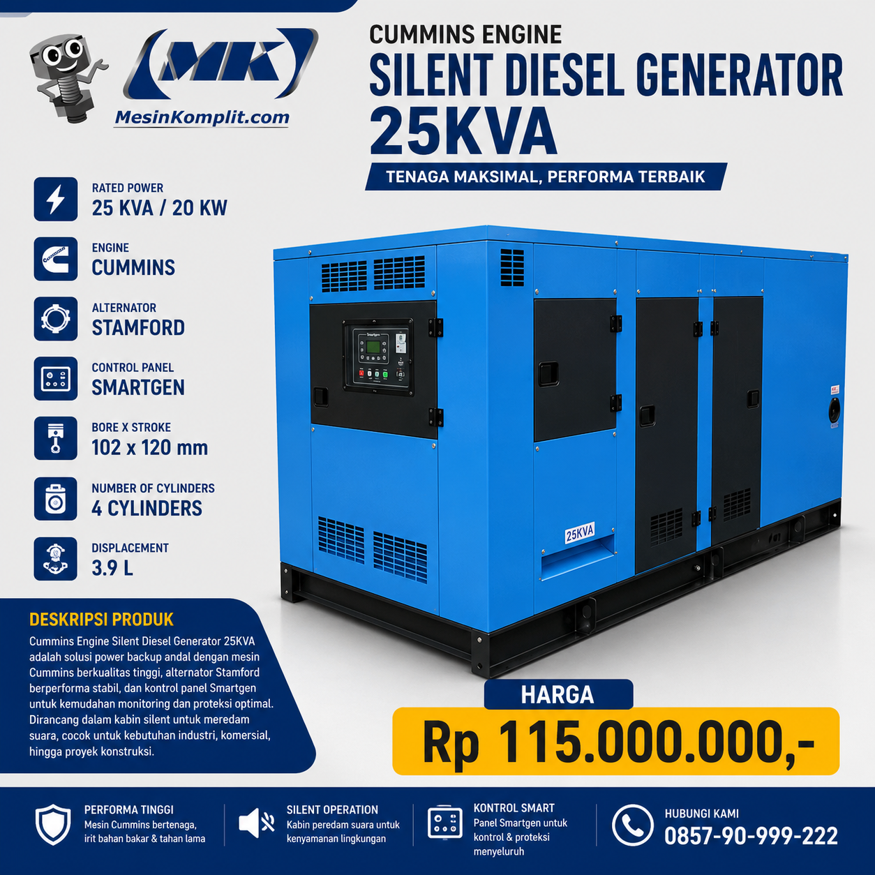 Genset Silent Cummins 25K...